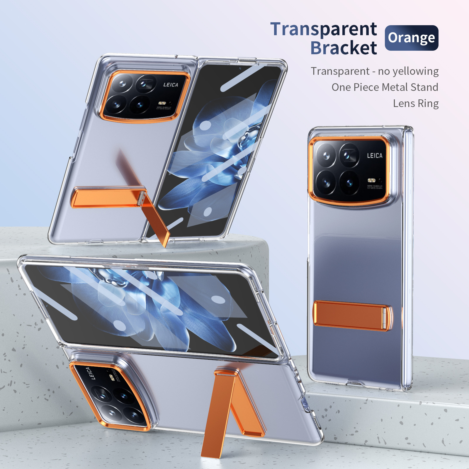 Suitable for Xiaomi Protector Case Bracket Foldableing Anti-Slip High Transparency Anti-Fall Mobile Phone Case Protective Cover