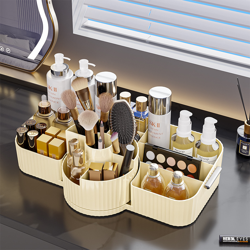 Caja de almacenamiento de cosméticos de alta calidad escritorio梳妆台 baño lápiz labial productos de cuidado de la piel estante caja de maquillaje