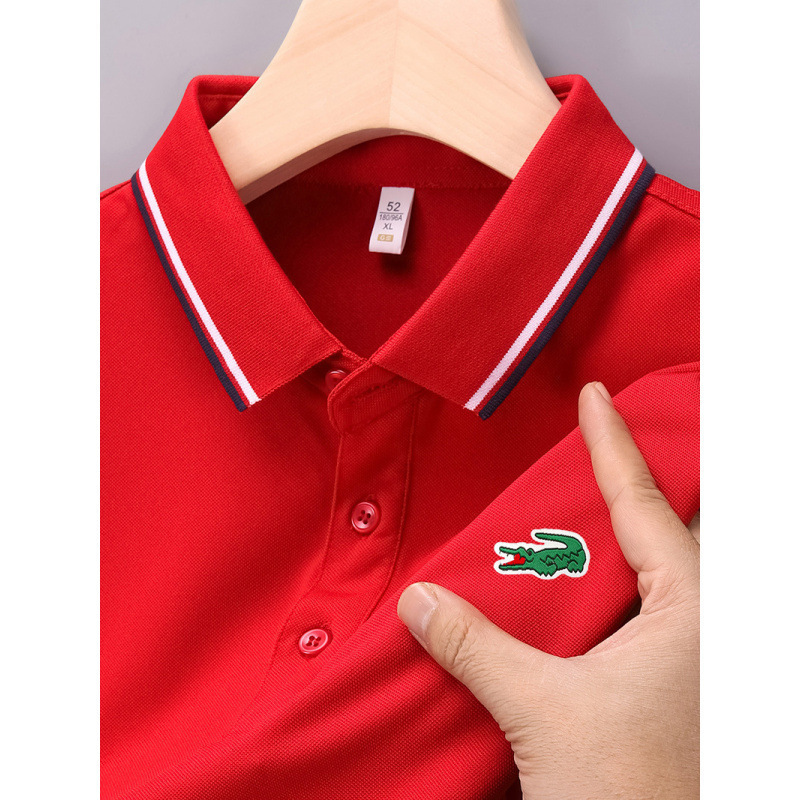 Men's Polo Shirt New Style Crocodile Embroidery Loose Short-Sleeved T-Shirt Men's Summer Business Casual Short-Sleeved