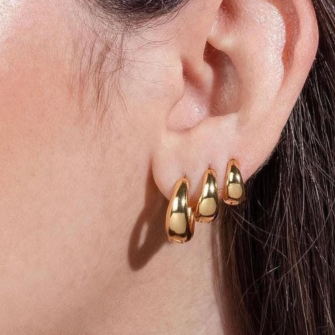 Transfronterizos ins bolsa de aire tipo pendientes de acero inoxidable moda sencilla alta sensación pendientes de acero de titanio