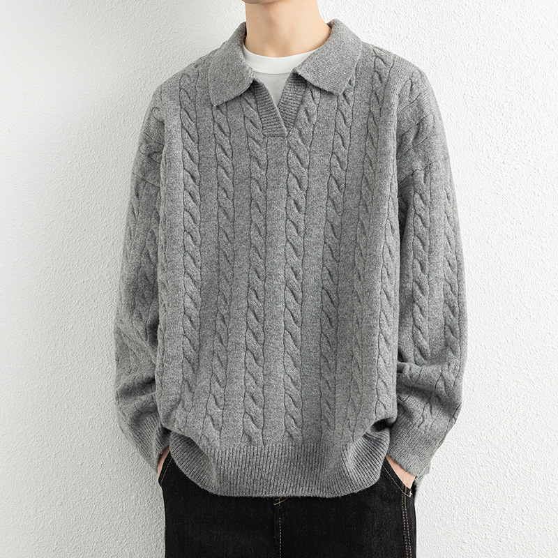 2026秋季新款青少年圆领宽松长袖针织衫运动风格透气腈纶毛衣，男装针织衫/毛衣，星座614