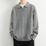 2026秋季新款青少年圆领宽松长袖针织衫运动风格透气腈纶毛衣，男装针织衫/毛衣，星座614