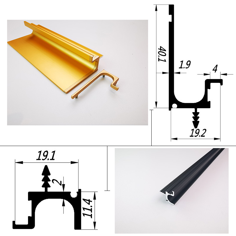 隱形子母拉手18cm板開槽G型櫥櫃衣櫃門把手嵌入式L型拉手工廠批發