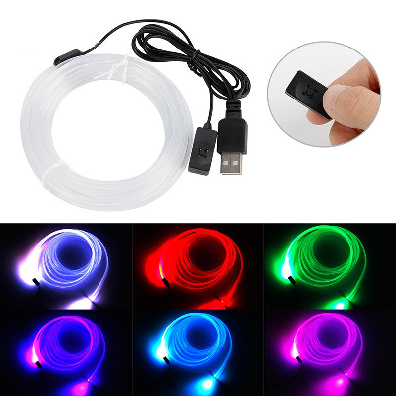 Luz ambiental general para automóvil Luz ambiental luminosa para automóvil EL Luz ambiental RGB Luz decorativa de luz fría colorida para automóvil