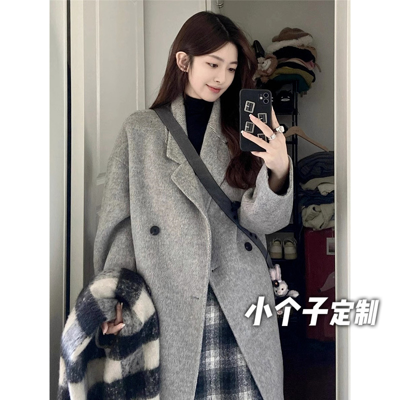 150 Short Hepburn-style Woolen Suit Jacket Women's Autumn and Winter Korean Style High-grade Mid-length Woolen Coat