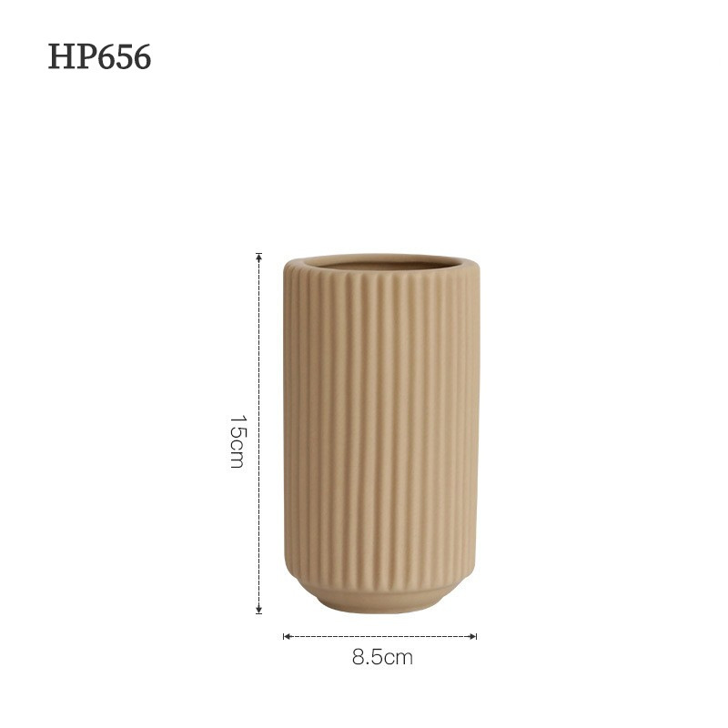 Nórdico patrón vertical de cerámica seca florero decoración simple sala de estar TV gabinete mesa de comedor entrada hogar Decoración suave