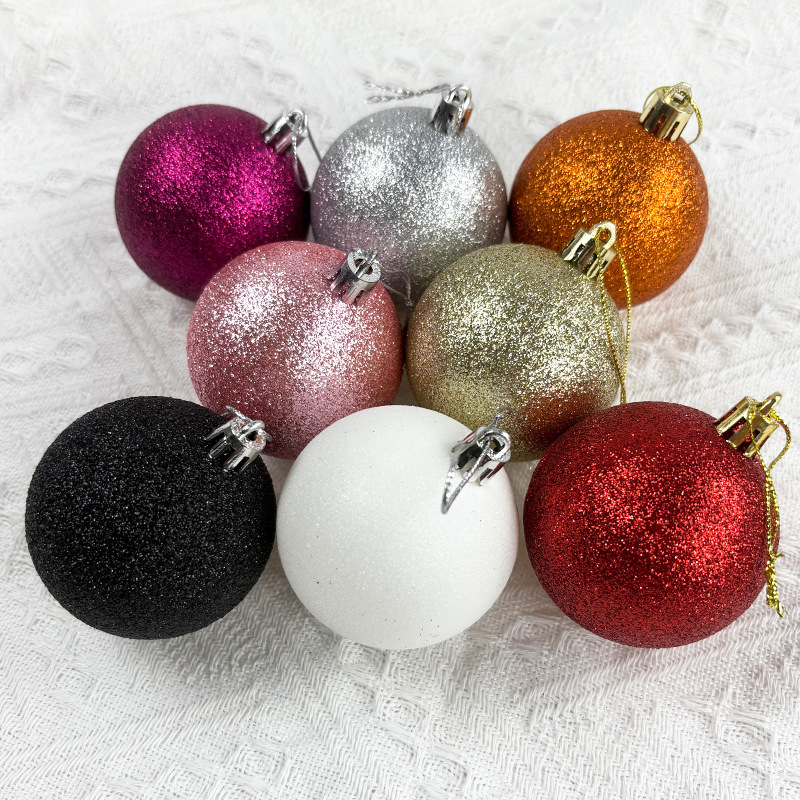 クリスマス装飾 4/6/8 センチメートルプラスチックカラー電気メッキクリスマスボールセットクリスマスツリーペンダントホリデーデコレーション|undefined