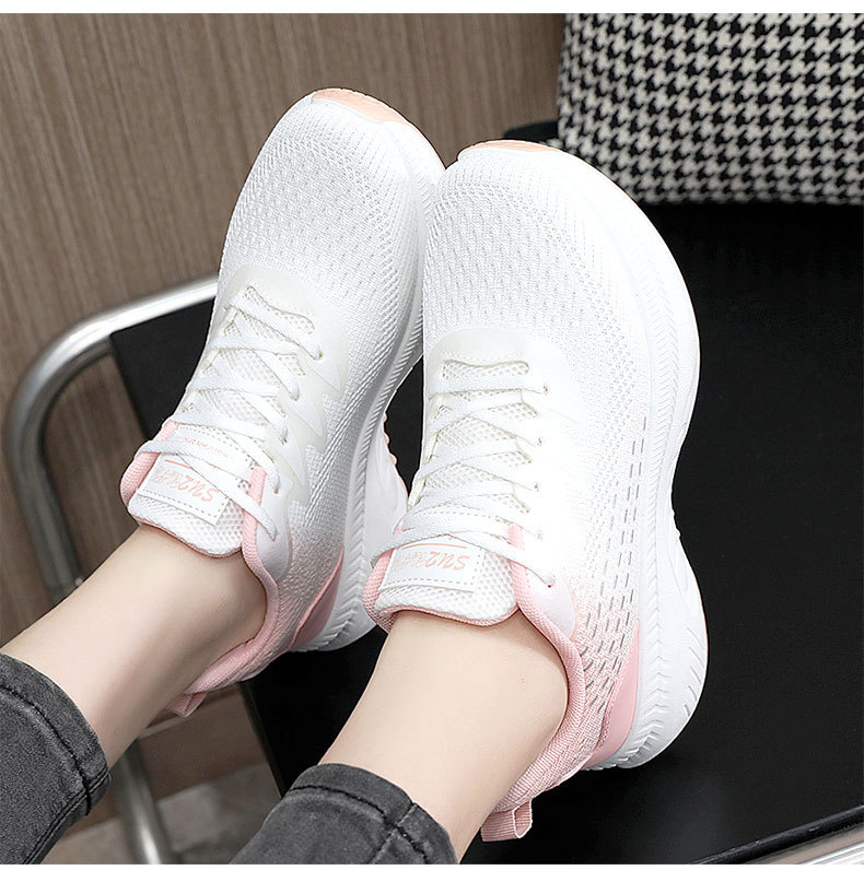 Sapatos casuais femininos, sapatos de plataforma de couro, tênis femininos, tênis brancos leves_voghion.com