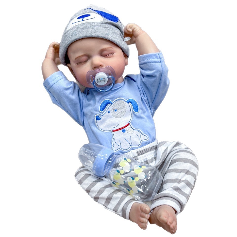 Bebés transfronterizos de 20 pulgadas muñecas de simulación exquisitas pintadas a mano 3D tacto de la piel reales muñecas renacidas al por mayor