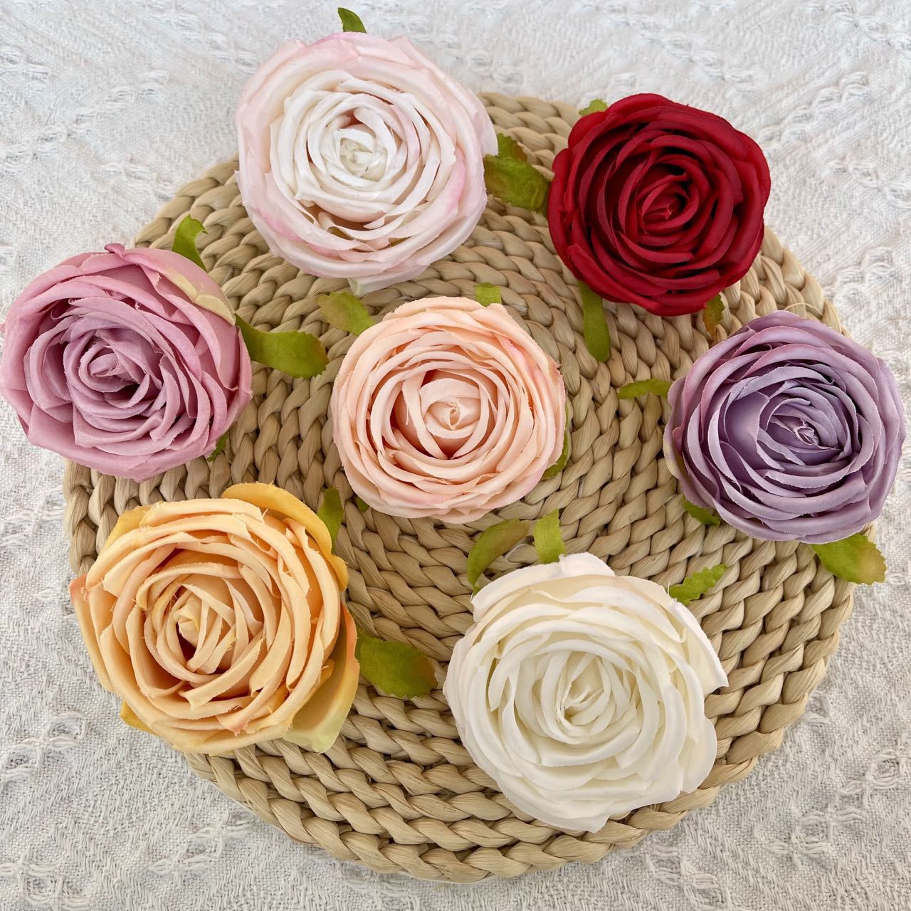 廠家供應皇妃玫瑰花頭仿真花婚禮花牆路引花排批發