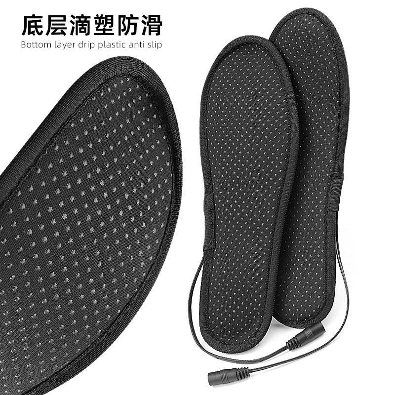 Трансграничный контроль контроля температуры USB электрическая горячая обувь для мужчин и женщин Универсальная короткая бархатная лихорадка стелька теплая нога сокровище противоскользящая подогревающаяся стелька