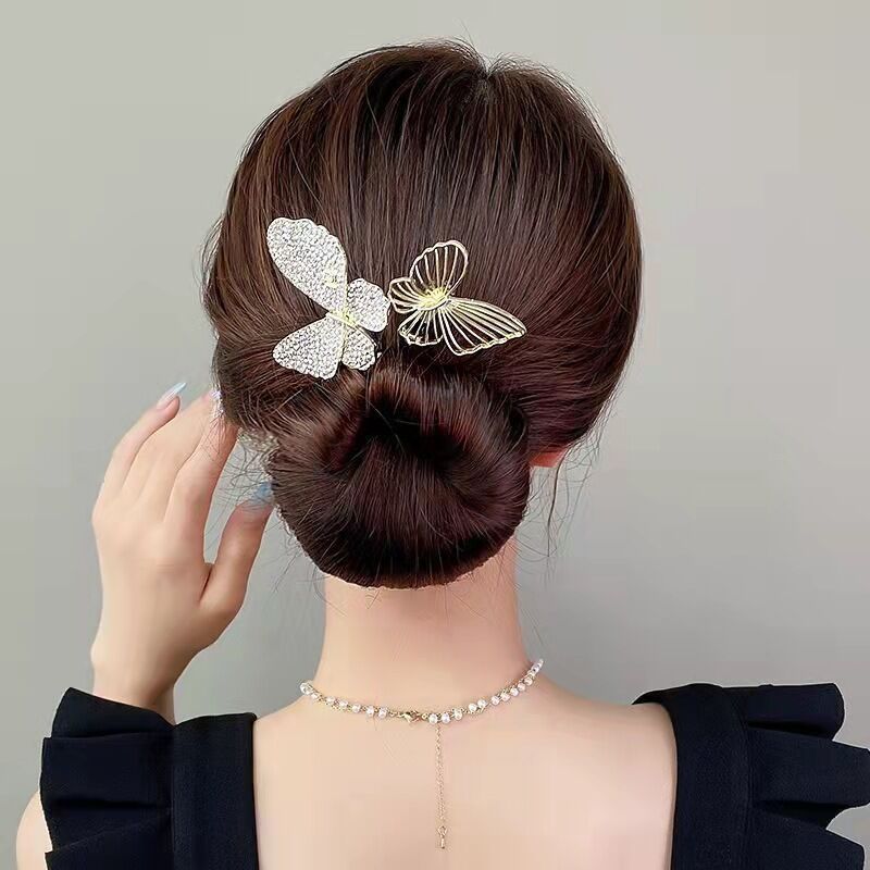 Twin butterfly plate hair