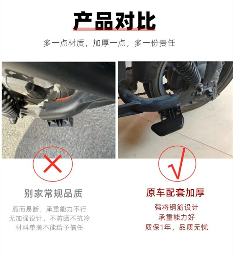 Xiaomi U1/U1C Rear Seat Foot Pedal Aluminum Alloy Footrest Electric Scooter Uqi/Us/U+ Rear Pedal Modification