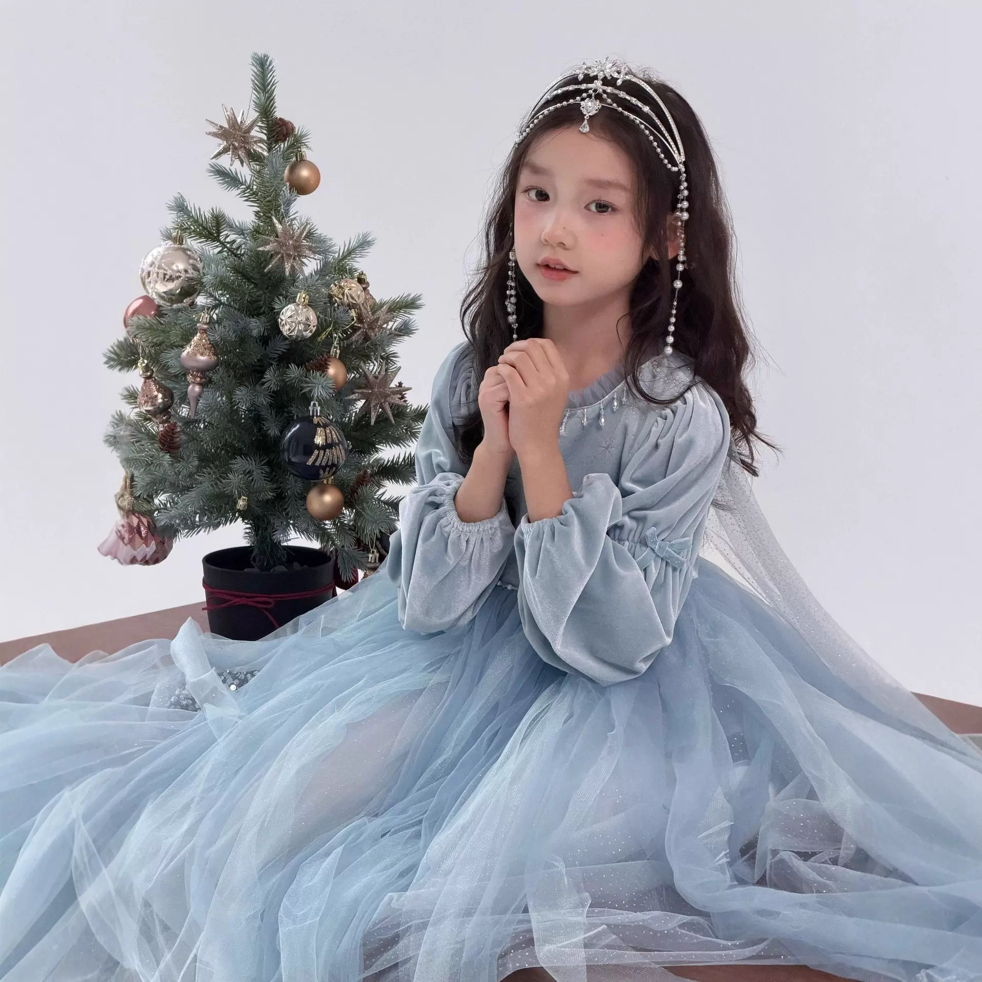 厂家爱莎公主裙春秋冬装冰雪奇缘长袖连衣裙生日圣诞节披风礼服