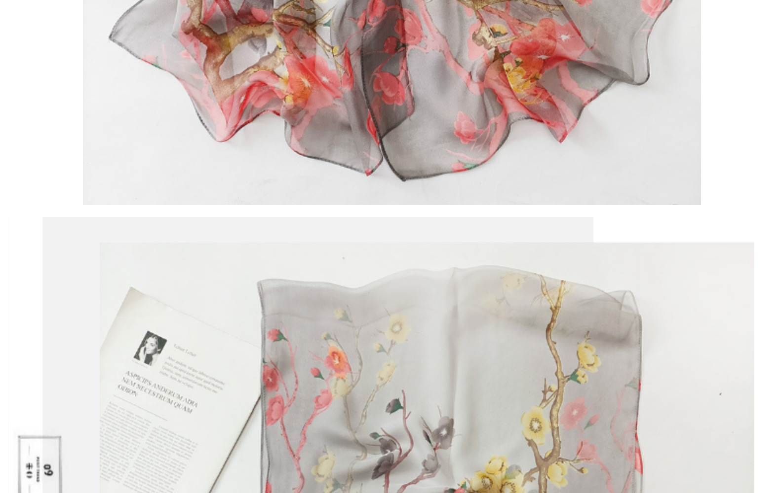 Women's Sweet Flower Georgette Silk Scarves display picture 2