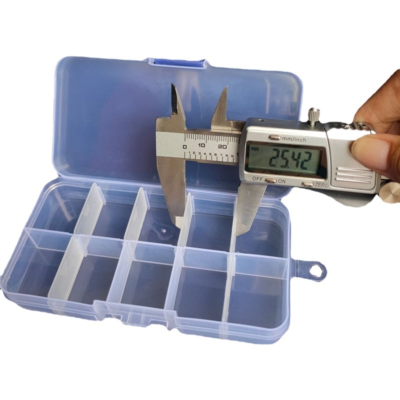 Small Detachable 10-Grids Pp Plastic Storage Box Multi-Category Separated Hardware Components Jewelry Beaded Fishing Gear Storage Box