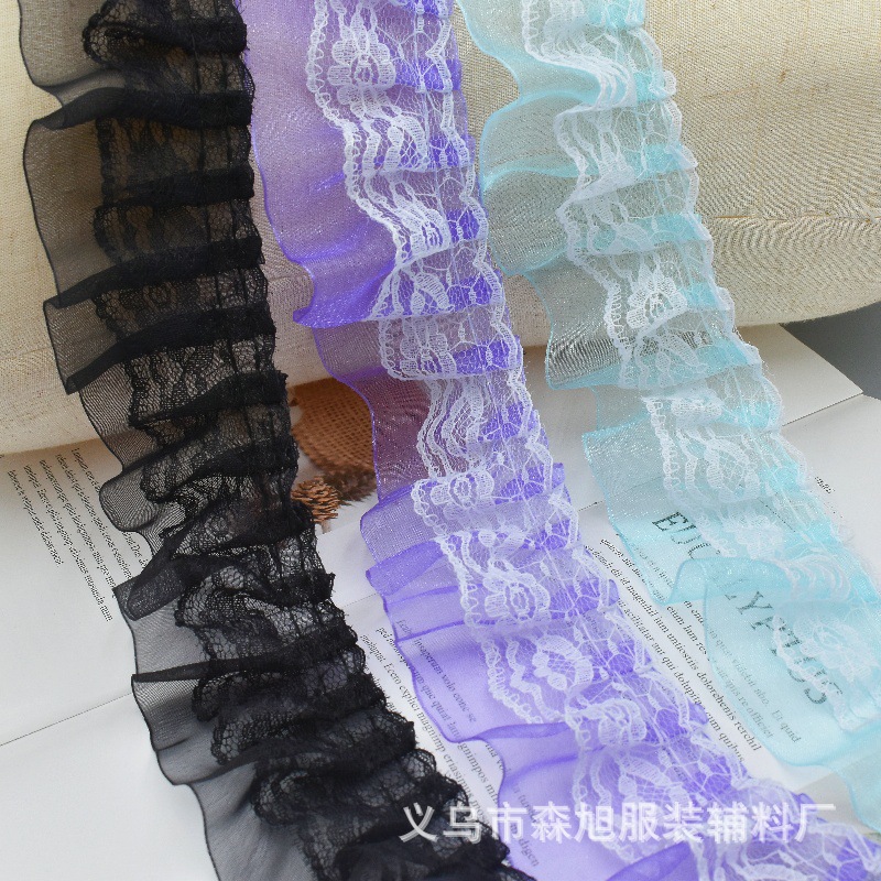 재고 5cm 레이스 스노우 벨트 싱글 플리트 레이스 의류 액세서리 할인 레이스