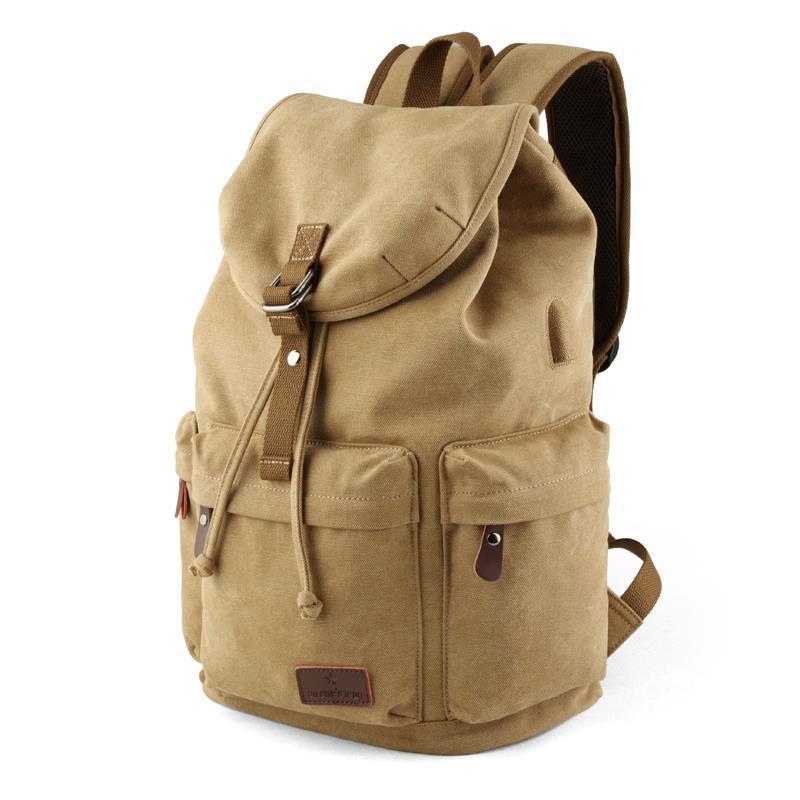 Retro Canvas Backpack Men's Backpack Fashion Middle School Student Bag Computer Bag Large Capacity Mountaineering Travel K4