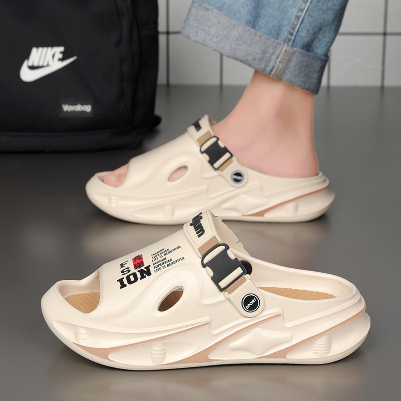 Zapatillas, tendencia de verano para hombres, ropa exterior, moda casual para hombres, pareja deportiva, suela gruesa, pisando mierda, sandalias de playa vietnamitas