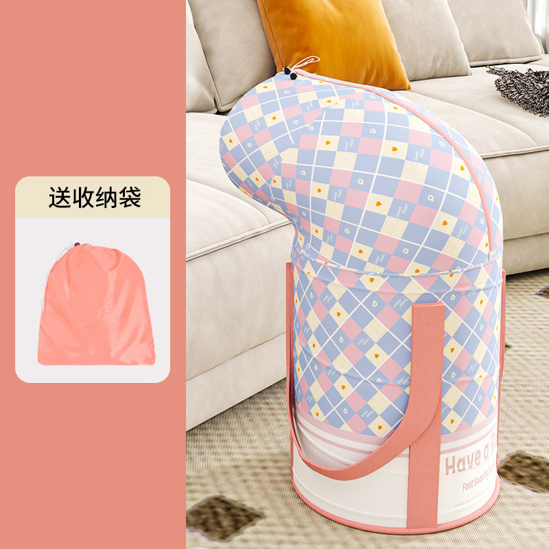 Impresión de barril de remojo de pies portátil bolsas de remojo de pies domésticas bolsas de pantorrilla más alto barril profundo aislamiento térmico dormitorio burbuja plegable