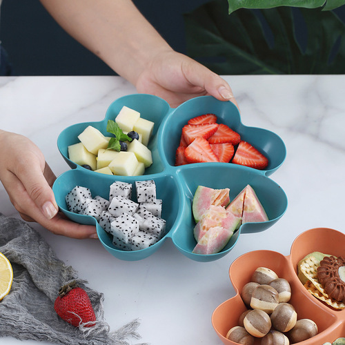 Plum nut plate household plastic fruit partition plate creative love plate living room household snack plate dry fruit plate