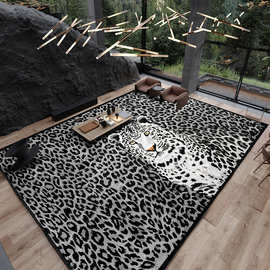高档动物图案仿真猎豹地毯威严会客厅谈判厅别墅客厅耐脏地毯挂毯