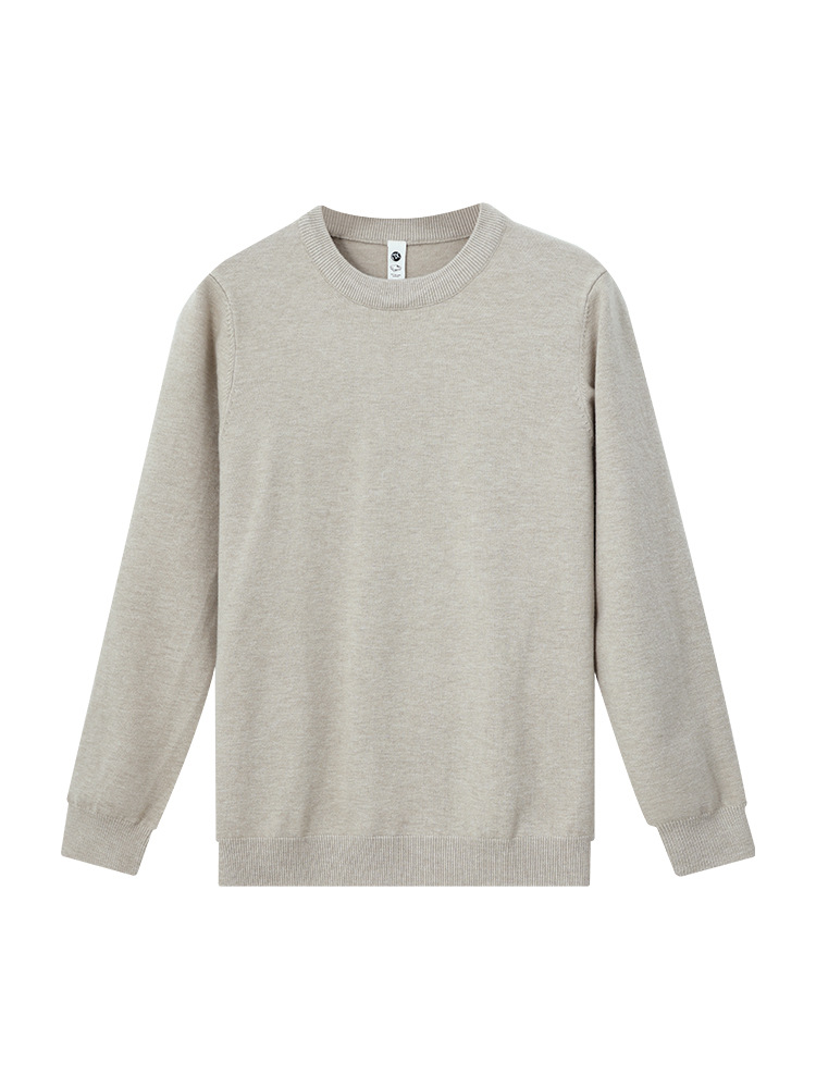 La ropa de hombre con suéter de lana, camiseta de punto, lujo ligero, sensación de alto nivel, invierno y otoño, delgado, interior con mangas largas