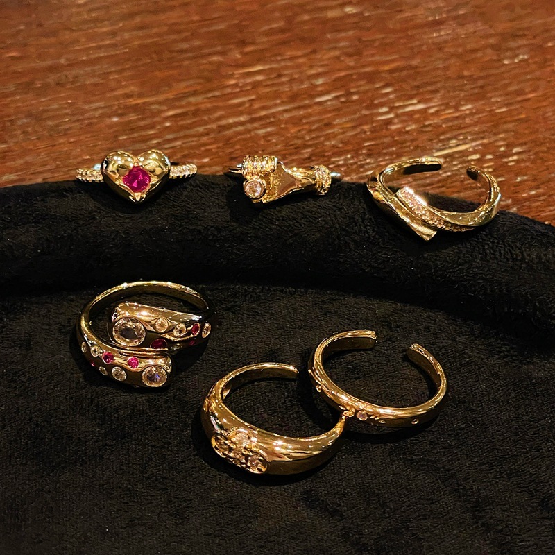 Joyería Al Por Mayor Retro Estilo Simple Geométrico Cobre Anillos Abiertos display picture 1