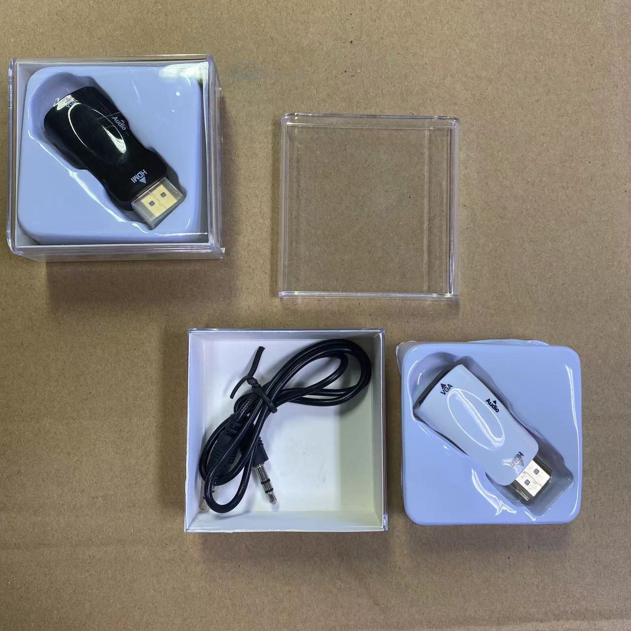 Transfronterizo dedicado HDMI a VGA adaptador con audio con fuente de alimentación HDMI a VGA HD cable adaptador