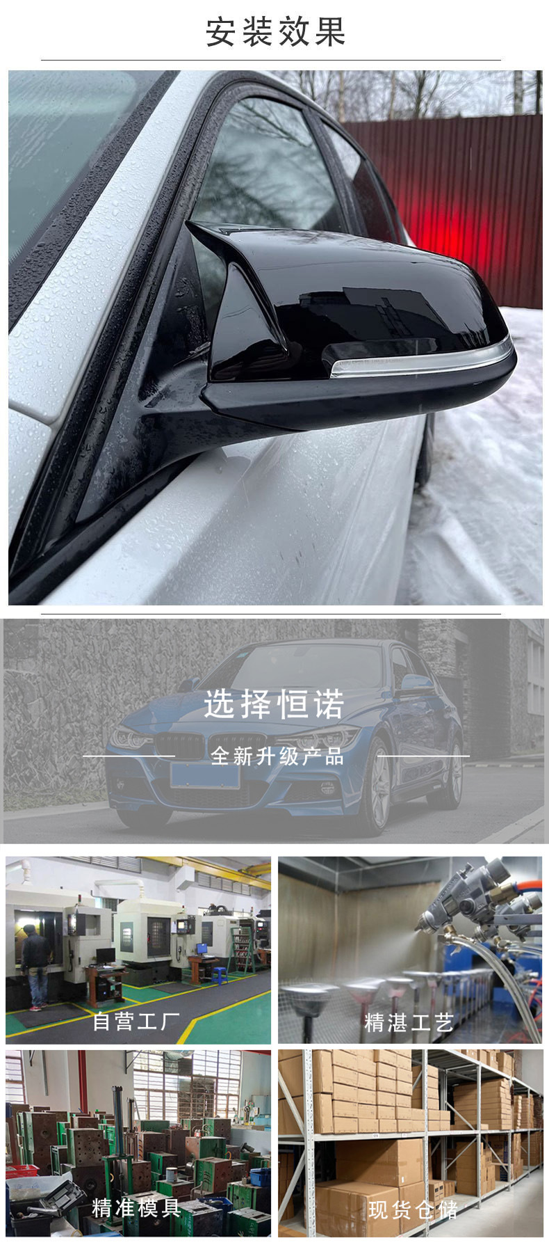 Suitable for BMW 1234 Series X1/F30 F32 F20 Replaceable Horn Rearview Mirror Shell Various Processes
