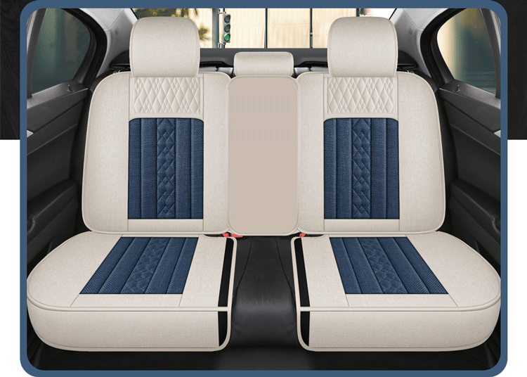 2025 Linen Car Cushion Four Seasons Universal Comfortable Breathable Fully Enclosed Fabric Seat Cover New Five-Seat Special