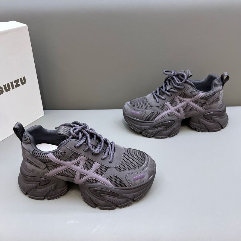 European Style Color-Blocking Thick-Soled Comfortable Versatile Dad Shoes for Women, 2026 Autumn New Model, Breathable Mesh Sports Casual Shoes