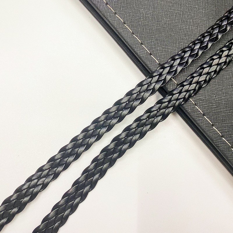 厂家直销5股皮绳pu编织diy服饰腰带配饰皮革 编织绳批发日韩新款