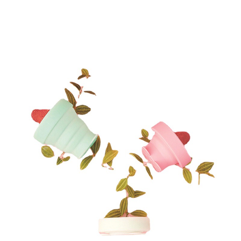 Cartoon Silicone Cup for Children Outdoor Portable Compression Folding Cup with Lid Cup Wash Cup Drinking Cup Portable