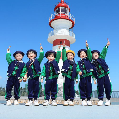 Preschool uniform set academic style primary school students' school uniforms for boys and girls Children's Day performance suit four-piece set