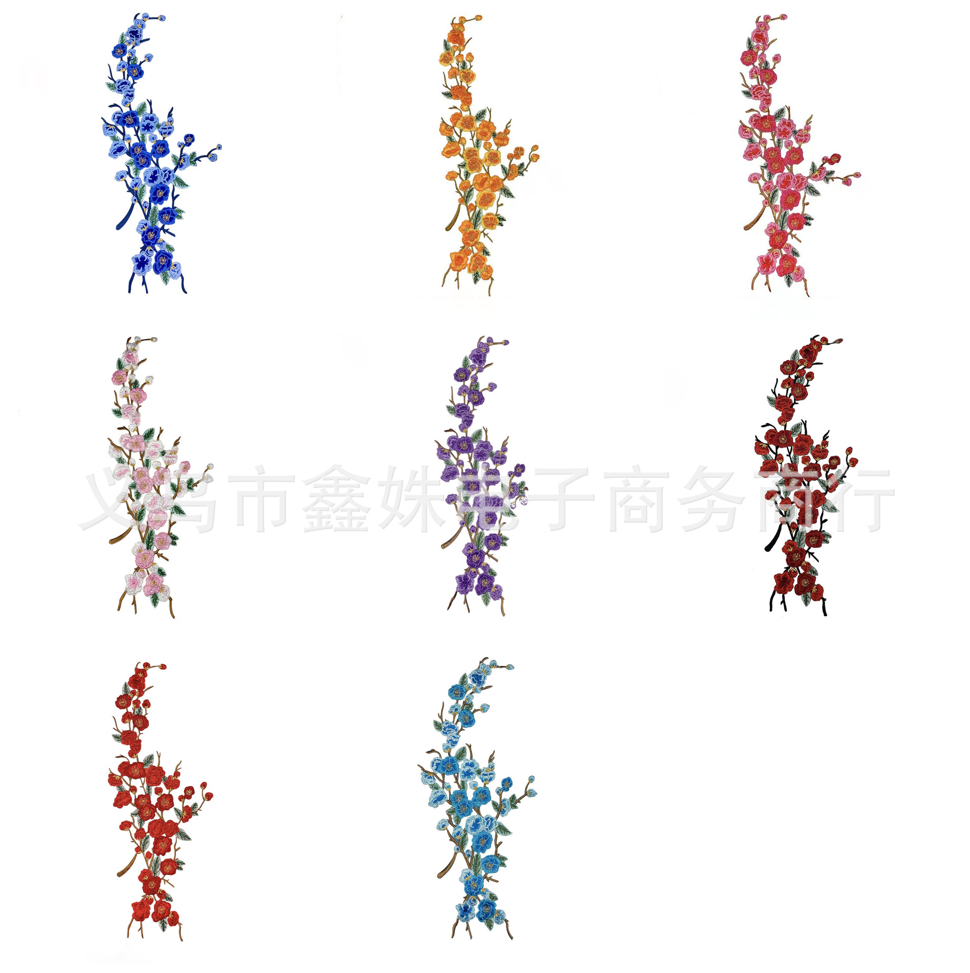 中国风刺绣贴花 梅花布贴舞台演出服服装装饰贴花旗袍礼服花朵烫