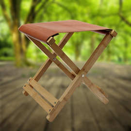 户外野餐聚餐折叠凳钓鱼木头折叠板凳仿皮垂钓写生马扎座椅
