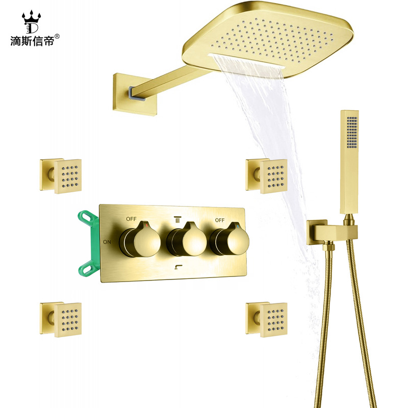 Modern Minimalist Wall-Mounted Shower Set for Home Use, Hot and Cold Shower System, Stainless Steel Shower Head, Faucet, Bathroom Modern Minimalist Wall-Mounted Shower Set for Home Use, Hot and Cold Shower System, Stainless Steel Shower Head, Faucet, Bathroom