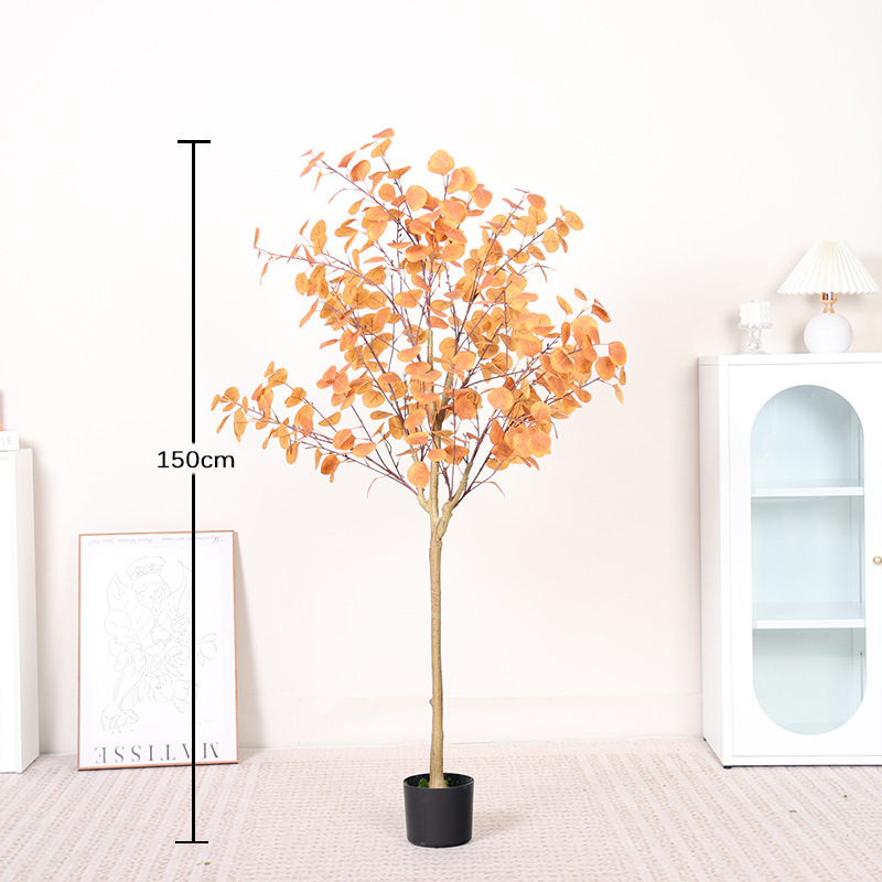 Simulación de plantas verdes, árboles de dinero, eucalipto, árboles falsos, plantas en macetas, plantas biónicas de piso, decoración de interiores y salas de estar