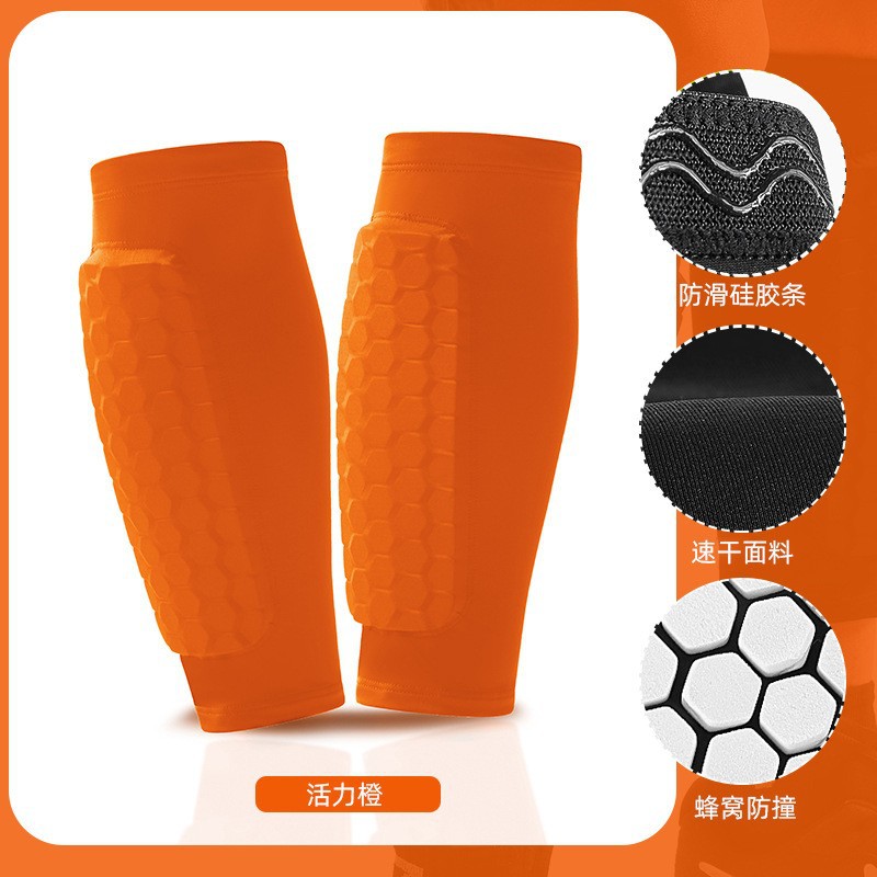Cubierta de pierna para deportes al aire libre anticolisión de panal, calcetines de pierna de fútbol universal, cubierta de pantorrilla anticolisión transpirable para hombres corriendo al por mayor