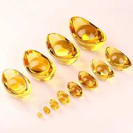 工厂直供现货批发抖音热卖爆款成品聚宝盆摆件黄水晶元宝