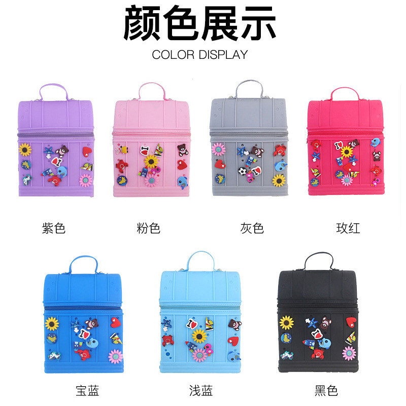 Bebé Kindergarten pequeña mochila niños y niñas mochila de silicona Linda madre e hija de dibujos animados mochila de viaje de ocio