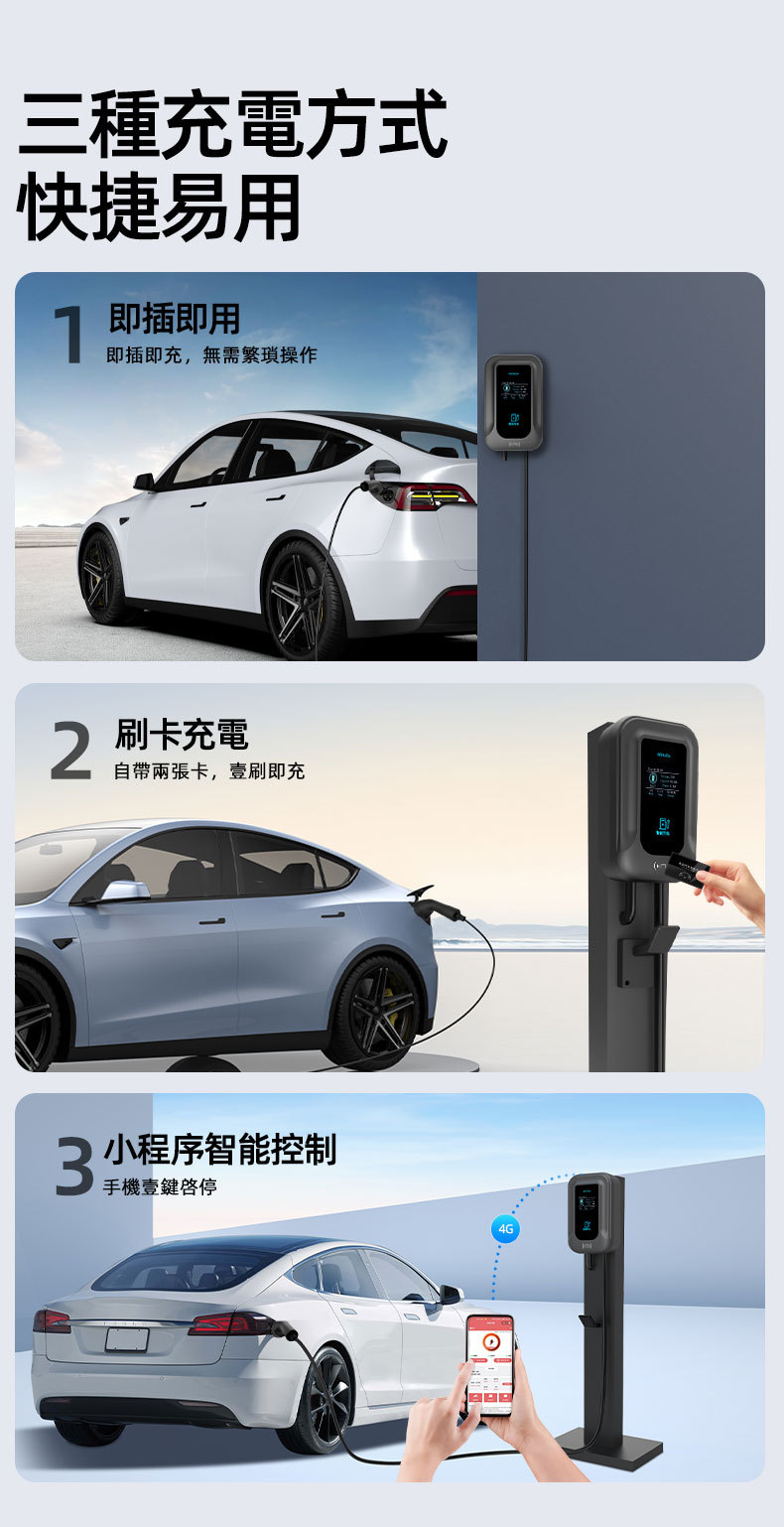 European Standard Charging Station Type2 for Home Use, 7Kw Smart Commercial Cross-Border Wall-Mounted Charging Station for New Energy Vehicles