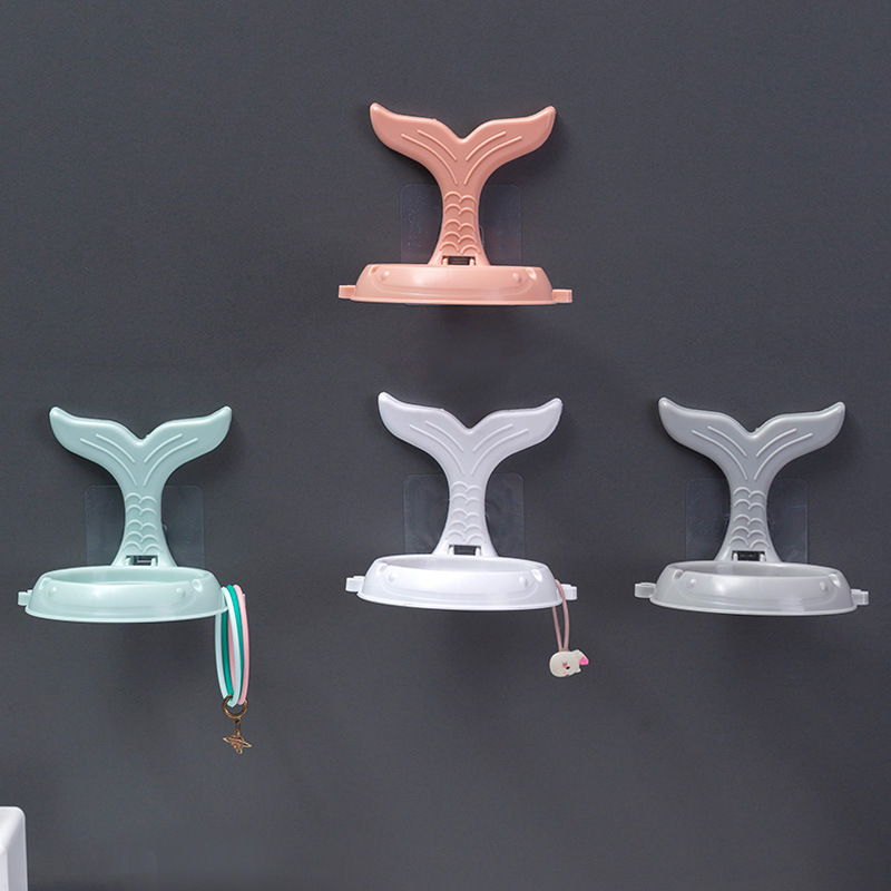 Multi-funcional de perforación libre de aseo secador de pelo de almacenamiento de rack de dibujos animados ballena plegable rack de almacenamiento