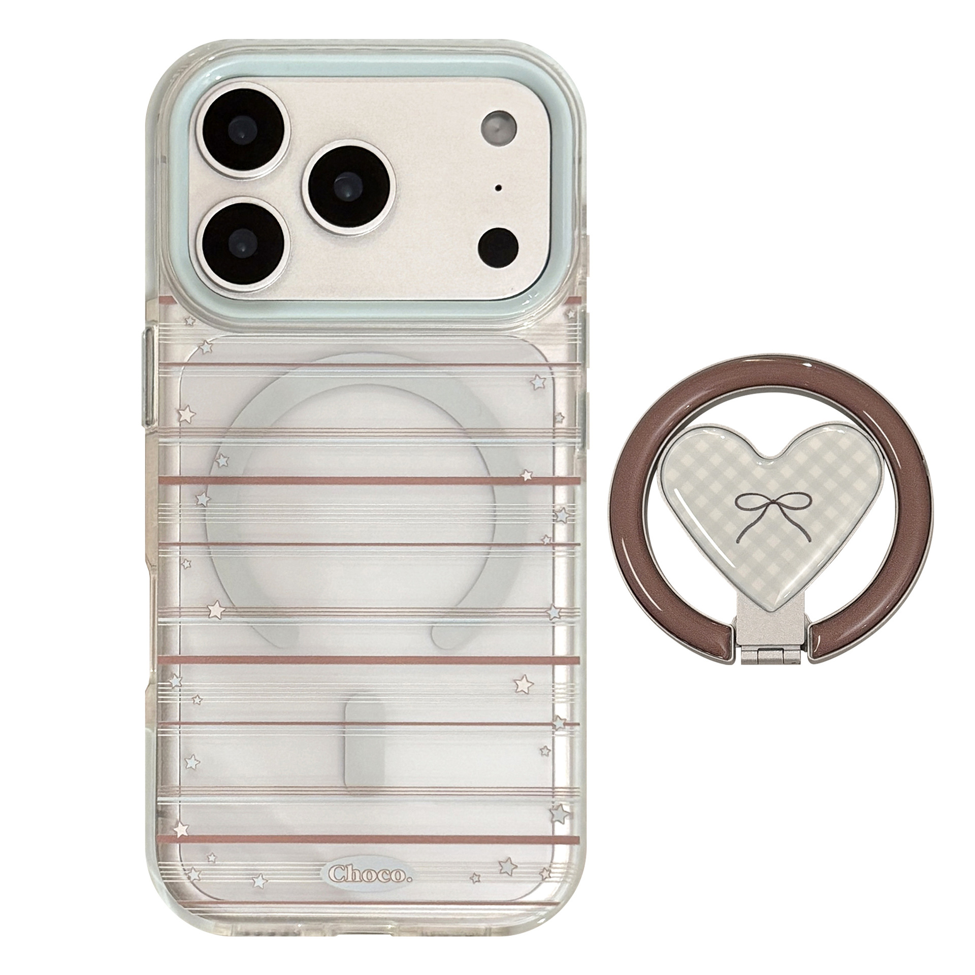 Amor succión soporte para Apple 17Promax caso de teléfono 15 arco azul marrón iPhone 16 coreano 13 suave