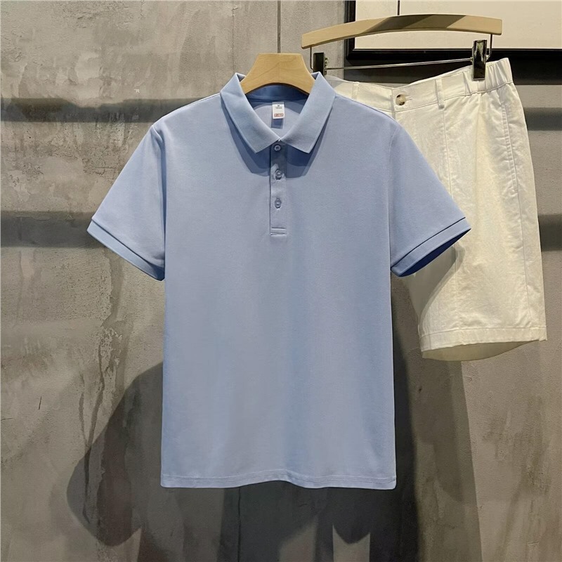 外贸专供纯色短袖POLO衫男士2025新款夏装商务休闲上衣宽松半袖翻|undefined