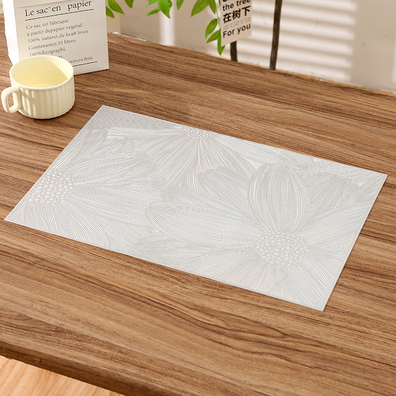 Estilo de flor de lujo ligero, mantel rectangular de PVC, antideslizante, antiescaldado, impermeable, decoración de mesa, suministro especial transfronterizo