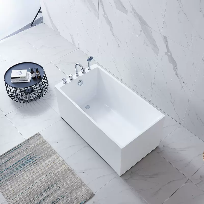 佛山厂家直售简约薄边亚克力水件浴缸民宿酒店网红成人独立式浴缸