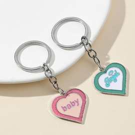 新款爱心情侣钥匙扣字母Angel baby合金汽车钥匙扣包包挂件钥匙链