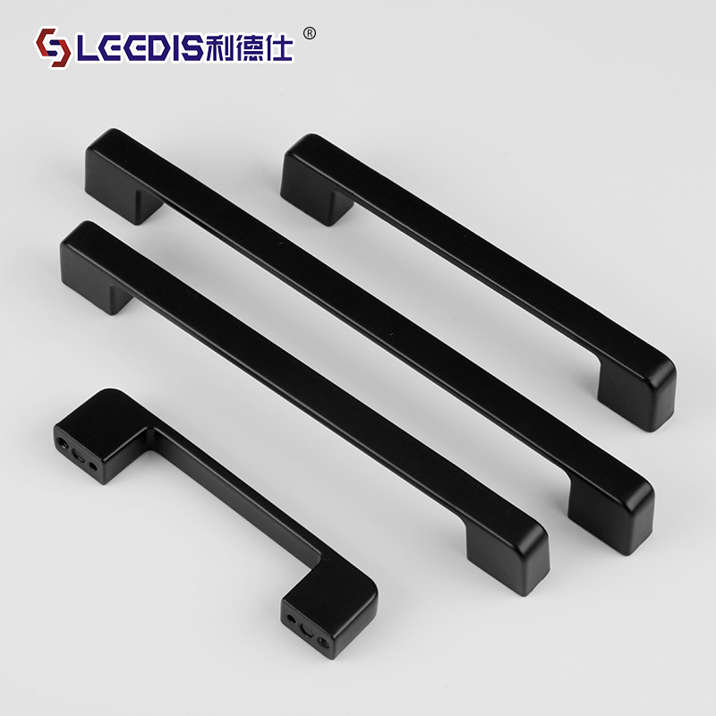 Factory Direct Sale Modern Minimalist Wardrobe Cabinet Doors with Extended Handles, American Black Drawer Wardrobe and Shoe Cabinet Hardware Knobs